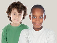 Spread kindness Two smiling boys of Junior School age