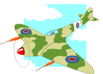 Air defence Computer image of a spitfire firing its machine guns