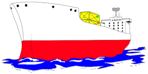 Computer image of a container ship