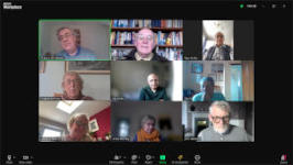 The meeting in progress Screenshot of a Zoom meeting